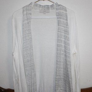 Ann Taylor Gray and White Cardigan Sweater Size XL